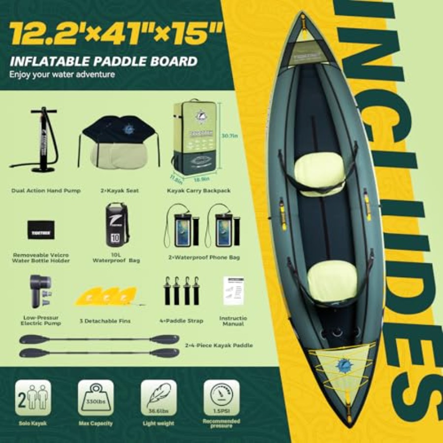 Nadmuchiwany kajak turystyczny – Fishing Kayak Seat recenzja i cena